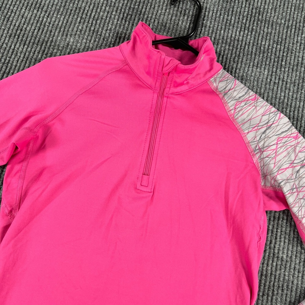 Nike Pro Combat Pullover Womens Small Pink Long Sleeve 1/4 Zip Mock Neck Fitted